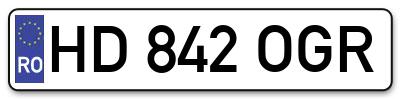 Placuta inmatriculare numar auto  HD-842-OGR, HD 842 OGR, HD842OGR