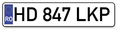 Placuta inmatriculare numar auto  HD-847-LKP, HD 847 LKP, HD847LKP