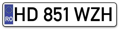 Placuta inmatriculare numar auto  HD-851-WZH, HD 851 WZH, HD851WZH