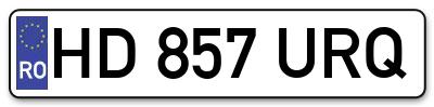 Placuta inmatriculare numar auto  HD-857-URQ, HD 857 URQ, HD857URQ
