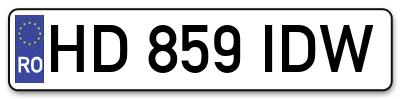 Placuta inmatriculare numar auto  HD-859-IDW, HD 859 IDW, HD859IDW