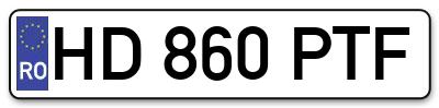 Placuta inmatriculare numar auto  HD-860-PTF, HD 860 PTF, HD860PTF