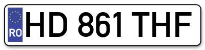 Placuta inmatriculare numar auto  HD-861-THF, HD 861 THF, HD861THF