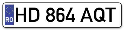 Placuta inmatriculare numar auto  HD-864-AQT, HD 864 AQT, HD864AQT