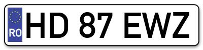 Placuta inmatriculare numar auto  HD-87-EWZ, HD 87 EWZ, HD87EWZ
