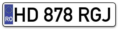 Placuta inmatriculare numar auto  HD-878-RGJ, HD 878 RGJ, HD878RGJ