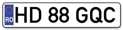 Placuta inmatriculare numar auto  HD-88-GQC, HD 88 GQC, HD88GQC