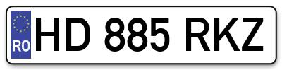 Placuta inmatriculare numar auto  HD-885-RKZ, HD 885 RKZ, HD885RKZ