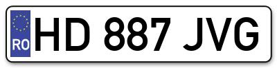 Placuta inmatriculare numar auto  HD-887-JVG, HD 887 JVG, HD887JVG