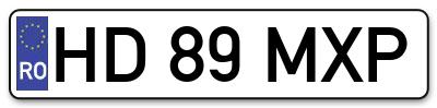 Placuta inmatriculare numar auto  HD-89-MXP, HD 89 MXP, HD89MXP