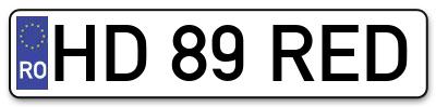 Placuta inmatriculare numar auto  HD-89-RED, HD 89 RED, HD89RED