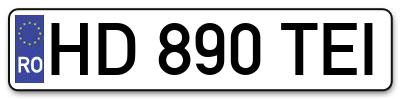 Placuta inmatriculare numar auto  HD-890-TEI, HD 890 TEI, HD890TEI