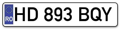 Placuta inmatriculare numar auto  HD-893-BQY, HD 893 BQY, HD893BQY