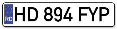 Placuta inmatriculare numar auto  HD-894-FYP, HD 894 FYP, HD894FYP