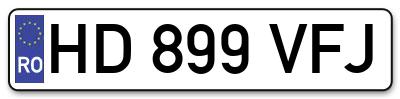 Placuta inmatriculare numar auto  HD-899-VFJ, HD 899 VFJ, HD899VFJ