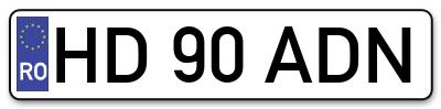 Placuta inmatriculare numar auto  HD-90-ADN, HD 90 ADN, HD90ADN