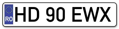 Placuta inmatriculare numar auto  HD-90-EWX, HD 90 EWX, HD90EWX