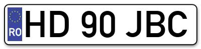 Placuta inmatriculare numar auto  HD-90-JBC, HD 90 JBC, HD90JBC