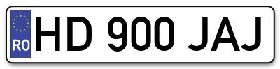 Placuta inmatriculare numar auto  HD-900-JAJ, HD 900 JAJ, HD900JAJ