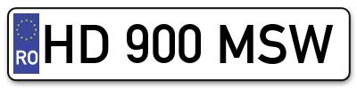 Placuta inmatriculare numar auto  HD-900-MSW, HD 900 MSW, HD900MSW