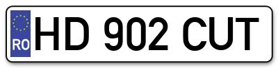 Placuta inmatriculare numar auto  HD-902-CUT, HD 902 CUT, HD902CUT
