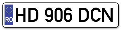 Placuta inmatriculare numar auto  HD-906-DCN, HD 906 DCN, HD906DCN