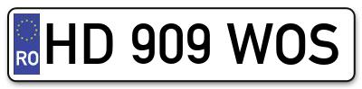 Placuta inmatriculare numar auto  HD-909-WOS, HD 909 WOS, HD909WOS