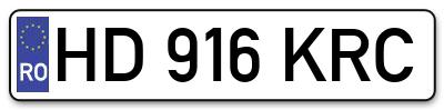 Placuta inmatriculare numar auto  HD-916-KRC, HD 916 KRC, HD916KRC