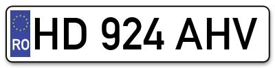 Placuta inmatriculare numar auto  HD-924-AHV, HD 924 AHV, HD924AHV
