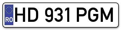 Placuta inmatriculare numar auto  HD-931-PGM, HD 931 PGM, HD931PGM