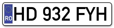 Placuta inmatriculare numar auto  HD-932-FYH, HD 932 FYH, HD932FYH