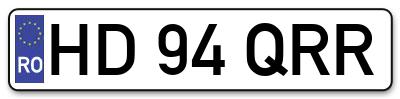 Placuta inmatriculare numar auto  HD-94-QRR, HD 94 QRR, HD94QRR
