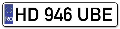 Placuta inmatriculare numar auto  HD-946-UBE, HD 946 UBE, HD946UBE