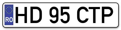 Placuta inmatriculare numar auto  HD-95-CTP, HD 95 CTP, HD95CTP