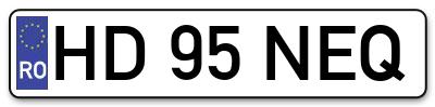 Placuta inmatriculare numar auto  HD-95-NEQ, HD 95 NEQ, HD95NEQ