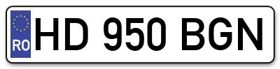 Placuta inmatriculare numar auto  HD-950-BGN, HD 950 BGN, HD950BGN
