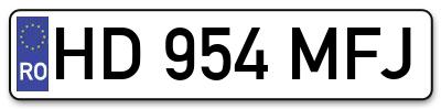 Placuta inmatriculare numar auto  HD-954-MFJ, HD 954 MFJ, HD954MFJ