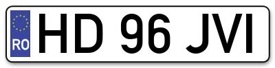 Placuta inmatriculare numar auto  HD-96-JVI, HD 96 JVI, HD96JVI