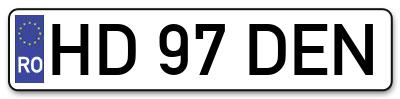 Placuta inmatriculare numar auto  HD-97-DEN, HD 97 DEN, HD97DEN