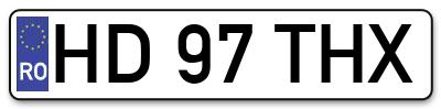 Placuta inmatriculare numar auto  HD-97-THX, HD 97 THX, HD97THX