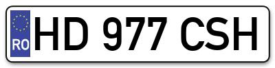 Placuta inmatriculare numar auto  HD-977-CSH, HD 977 CSH, HD977CSH