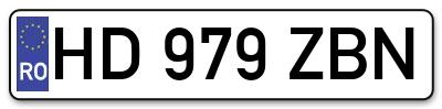 Placuta inmatriculare numar auto  HD-979-ZBN, HD 979 ZBN, HD979ZBN