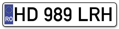 Placuta inmatriculare numar auto  HD-989-LRH, HD 989 LRH, HD989LRH