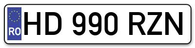 Placuta inmatriculare numar auto  HD-990-RZN, HD 990 RZN, HD990RZN