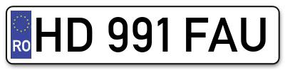Placuta inmatriculare numar auto  HD-991-FAU, HD 991 FAU, HD991FAU