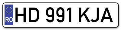 Placuta inmatriculare numar auto  HD-991-KJA, HD 991 KJA, HD991KJA