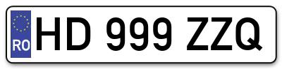 Placuta inmatriculare numar auto  HD-999-ZZQ, HD 999 ZZQ, HD999ZZQ