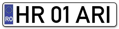 Placuta inmatriculare numar auto  HR-01-ARI, HR 01 ARI, HR01ARI