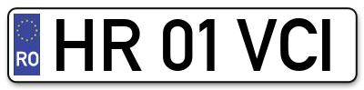 Placuta inmatriculare numar auto  HR-01-VCI, HR 01 VCI, HR01VCI