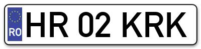 Placuta inmatriculare numar auto  HR-02-KRK, HR 02 KRK, HR02KRK